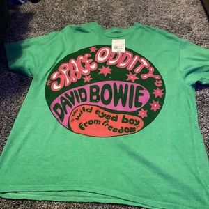 David Bowie space oddit green over sized tee